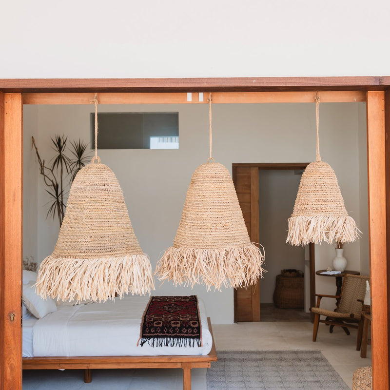 Kalima raffia boho-hanglamp