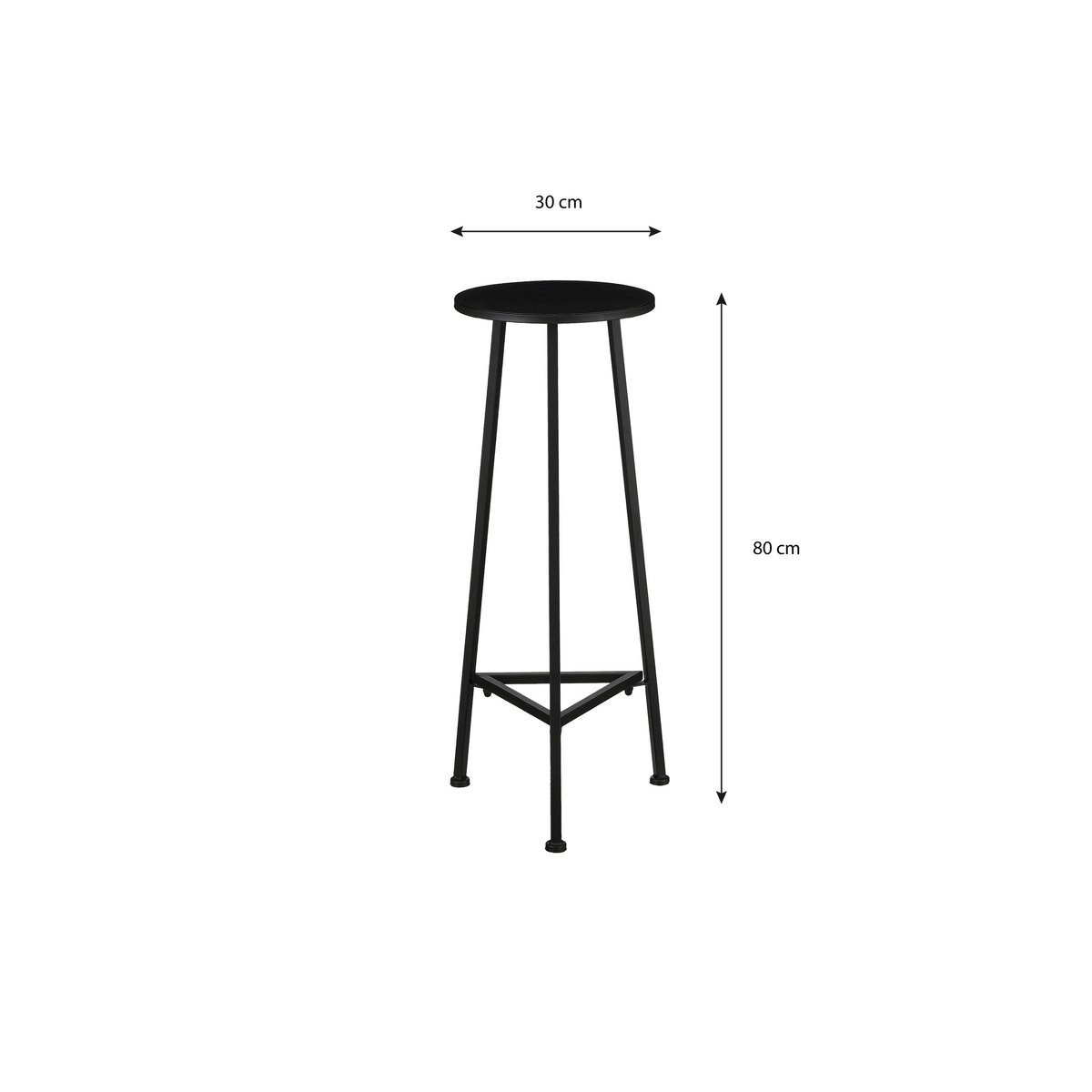 Adine Plantentafel - H80 x Ø30 cm - Metaal - Zwart