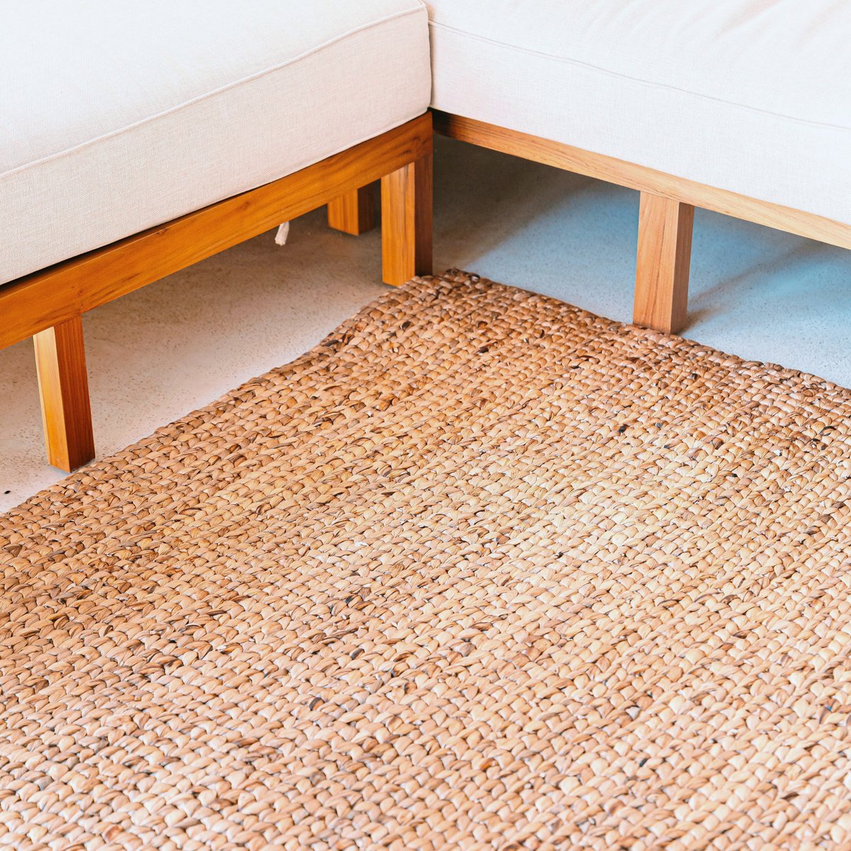 Vierkant Boho-vloerkleed water hyacint tapijt 180x115 cm sawah