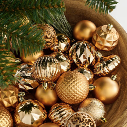 Kerstballen Set - 60 Stuks - Ø7 cm - Onbreekbaar - Koper