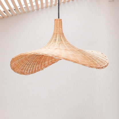 Rotanlamp SAYAN trechtervormige hanglamp (2 maten)