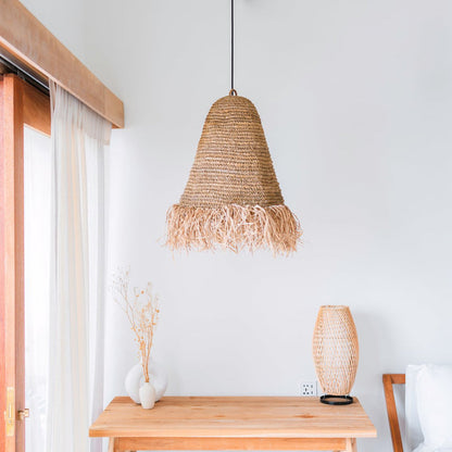 Kalima raffia boho-hanglamp