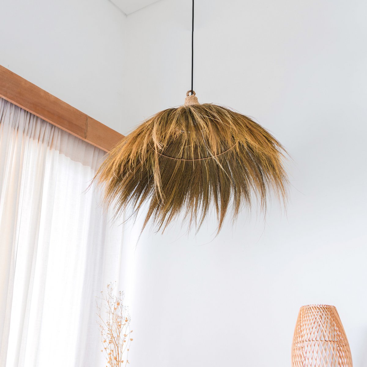 Grote lampenkap van zeegras MAWANA (Ø 53 cm)