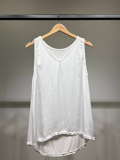 Vrouwelijke mouwloze Top V-hals Satijn 100% Viscose
