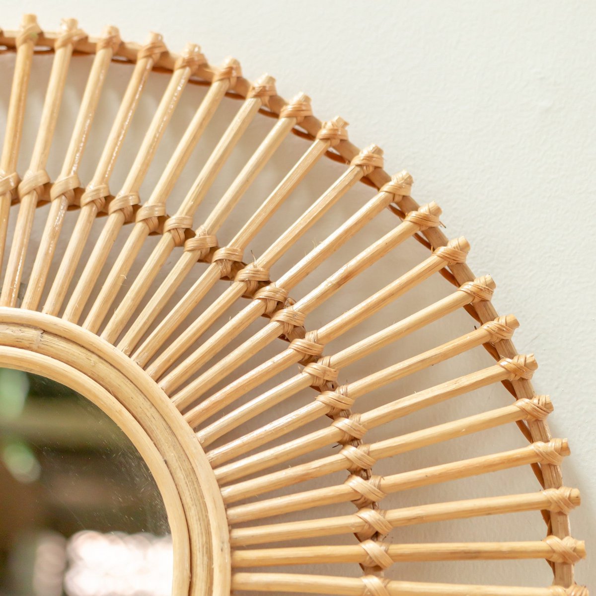 Ronde Rotan WandSpiegel BUMI (58 cm)
