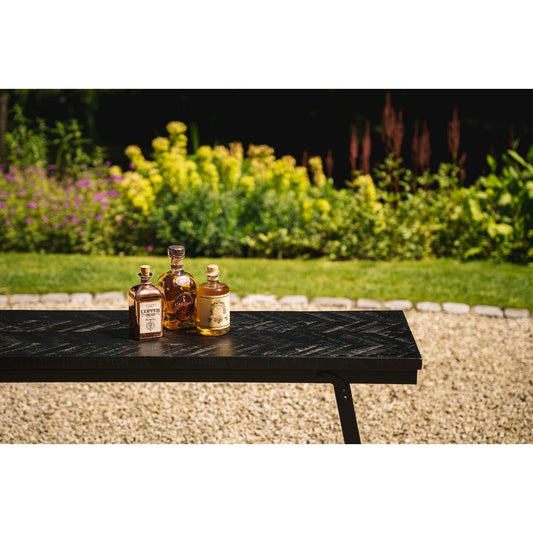 De Herringbone Hoge Tafel - Zwart - 140 cm