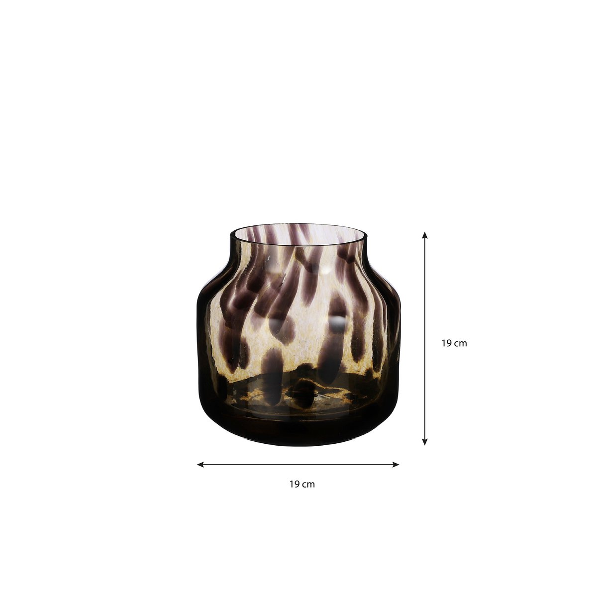 Pantera Vaas - H19 x Ø19 cm - Bruin