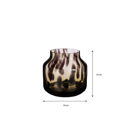 Pantera Vaas - H19 x Ø19 cm - Bruin
