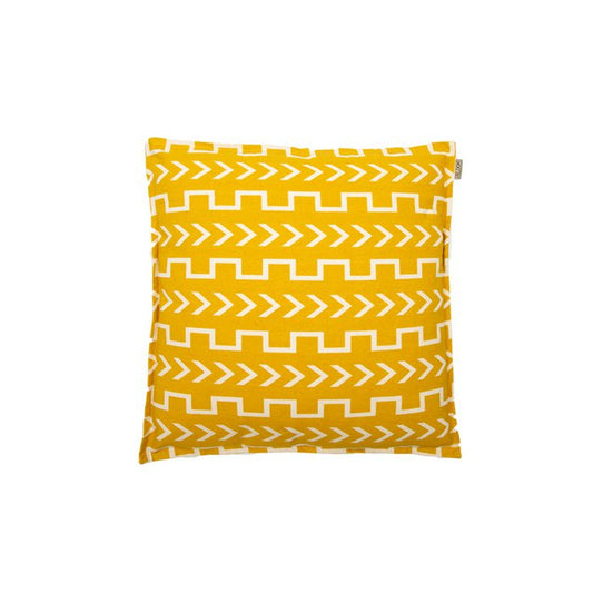 Kussen Emma oker/uit wit 45x45