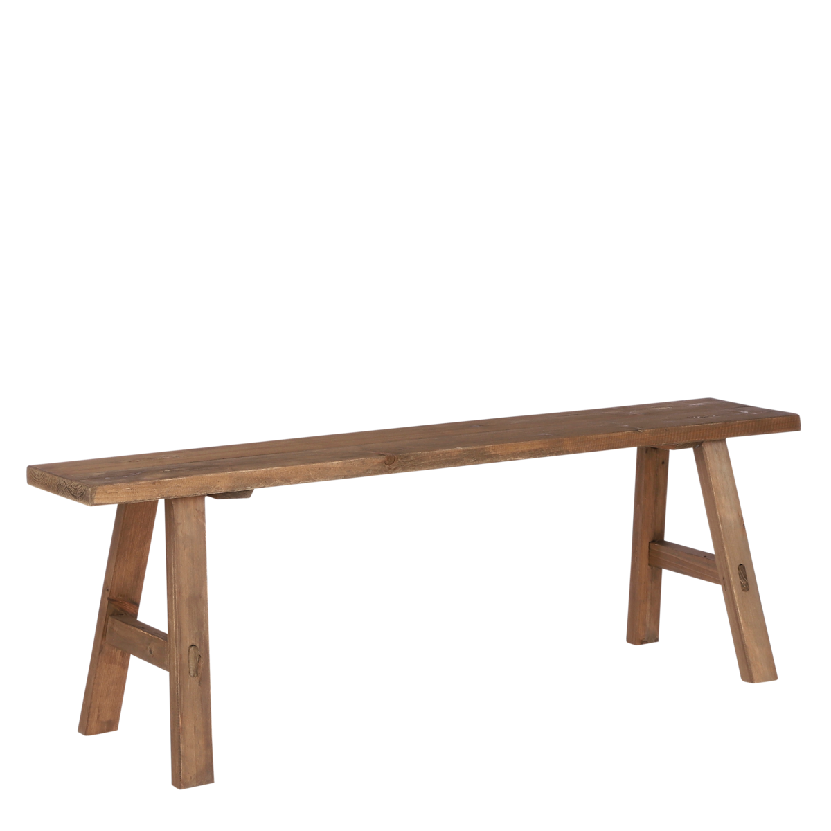 Stijlvol Houten Bankje Bold- L108 x B20 x H37 cm - Bruin