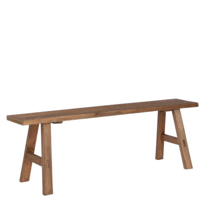Stijlvol Houten Bankje Bold- L108 x B20 x H37 cm - Bruin