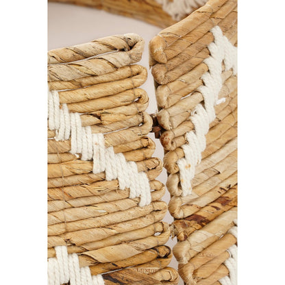 Kerstboomrok - H25 x Ø50 cm - Bananenblad - Bruin, Wit