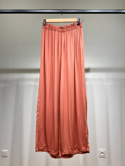 Veelzijdig te combineren wijde Broek met Elastische Taille 100% Viscose