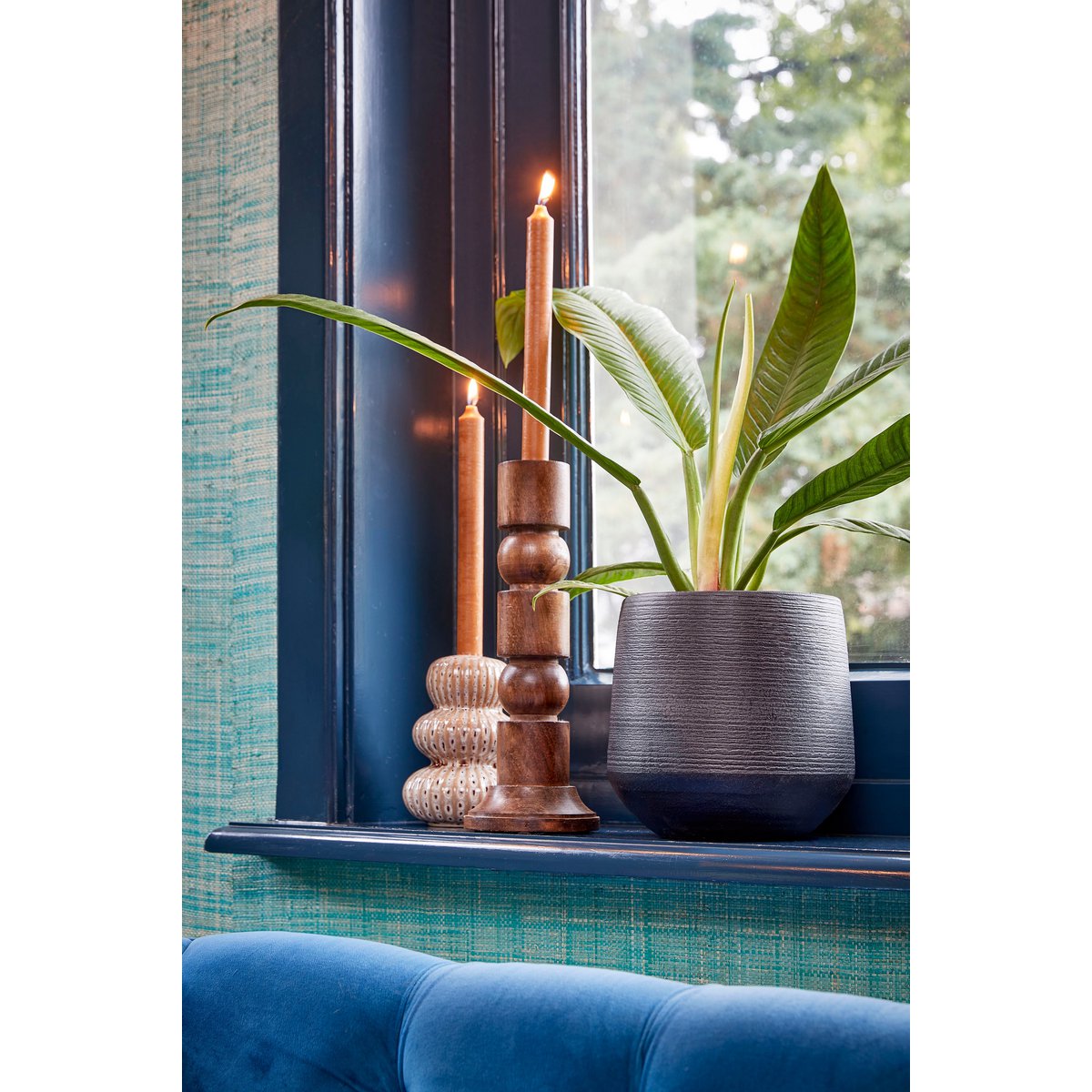 Philo Kandelaar - H30 x Ø11 cm - Mangohout - Bruin