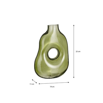 Jay Vaas - L19 x B11 x H25 cm - Glas - Lichtgroen