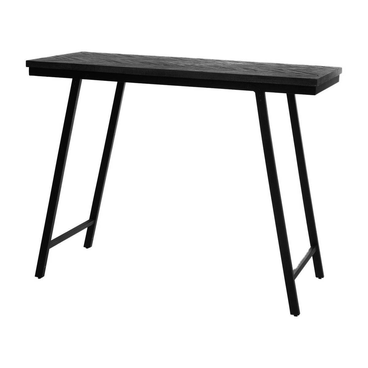 De Herringbone Hoge Tafel - Zwart - 140 cm