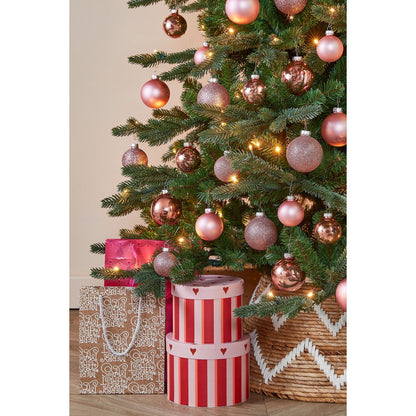 Kerstballen Set - 42 Stuks - Ø7 cm - Glas - Roze