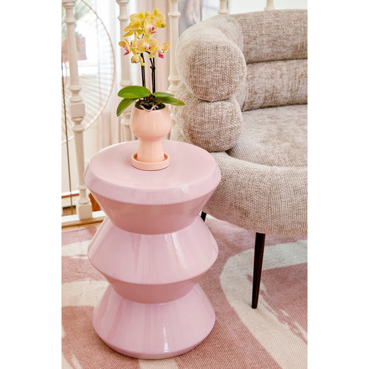 Bijzettafel - H42 x Ø31 cm - Keramiek - Lila