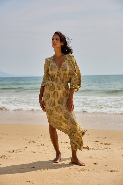 Boho Maxi Jurk met Lurex & Geometrische Print