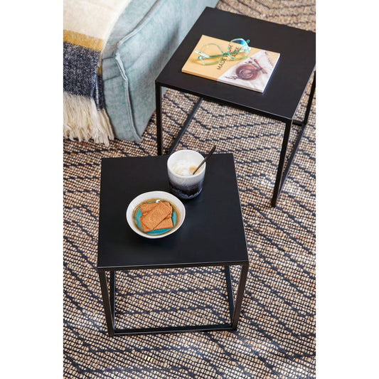 Goa Bijzettafel - Set van 2 - Metaal - Zwart