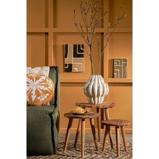Houten Bold Bijzettafel - H43 x Ø40 cm - Bruin