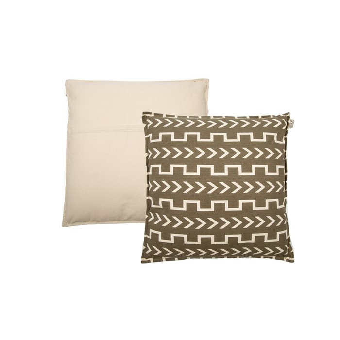 Kussen Emma taupe/gebroken wit 50x50
