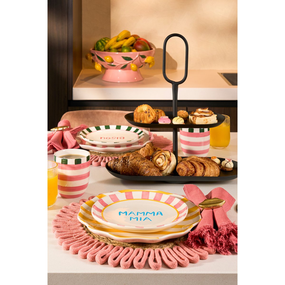 Rama Etagere 2 Laags - L38 x B17 x H37 cm - Metaal - Zwart