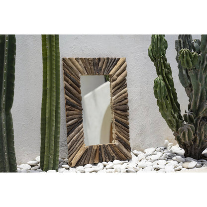 De Driftwood Framed Spiegel - Naturel - M
