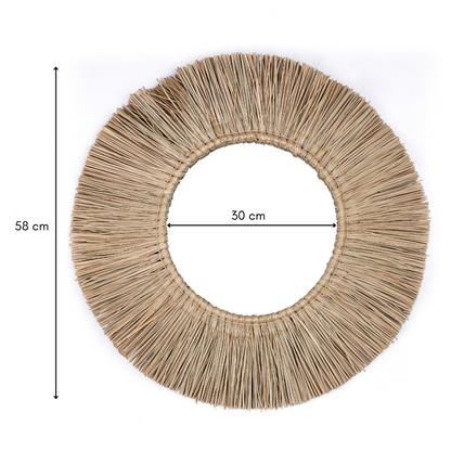 Wandspiegel van Zeegras Rond met 60 cm Diameter RIMBA