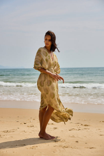 Boho Maxi Jurk met Lurex & Geometrische Print