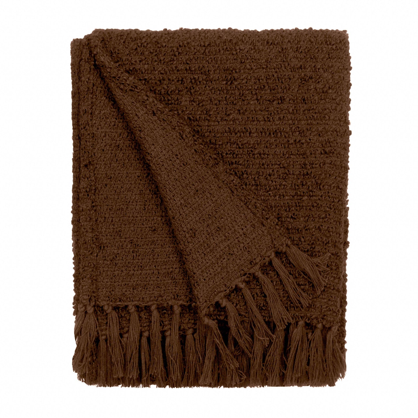 Candar Boucle Throw Cocoa met textuur