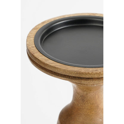 Nino Kandelaar - H10 x Ø21 cm - Mangohout - Donkerbruin