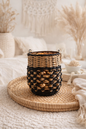 Windlicht Boho Style – Zwart met Naturel Touw