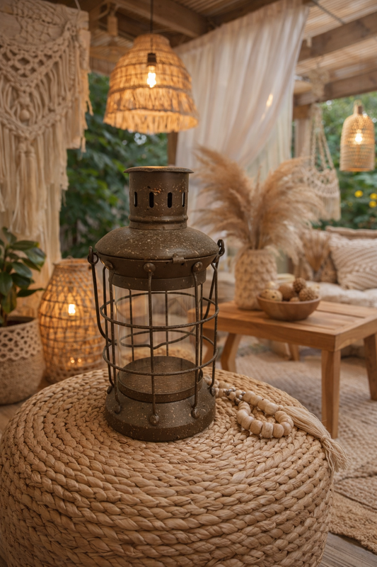 Metalen lantaarn op batterijen – sfeervol licht zonder snoeren
