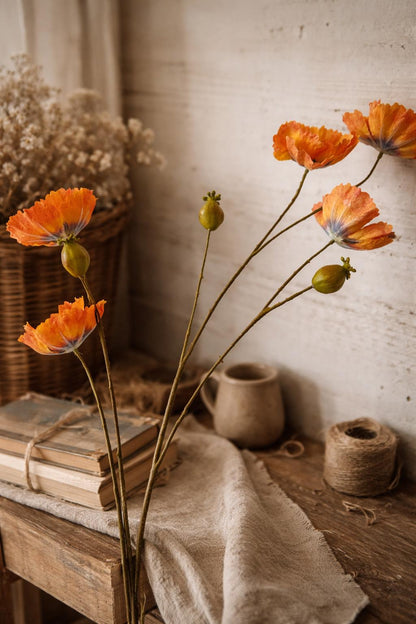 Zijdenbloem Klaproos - Oranje