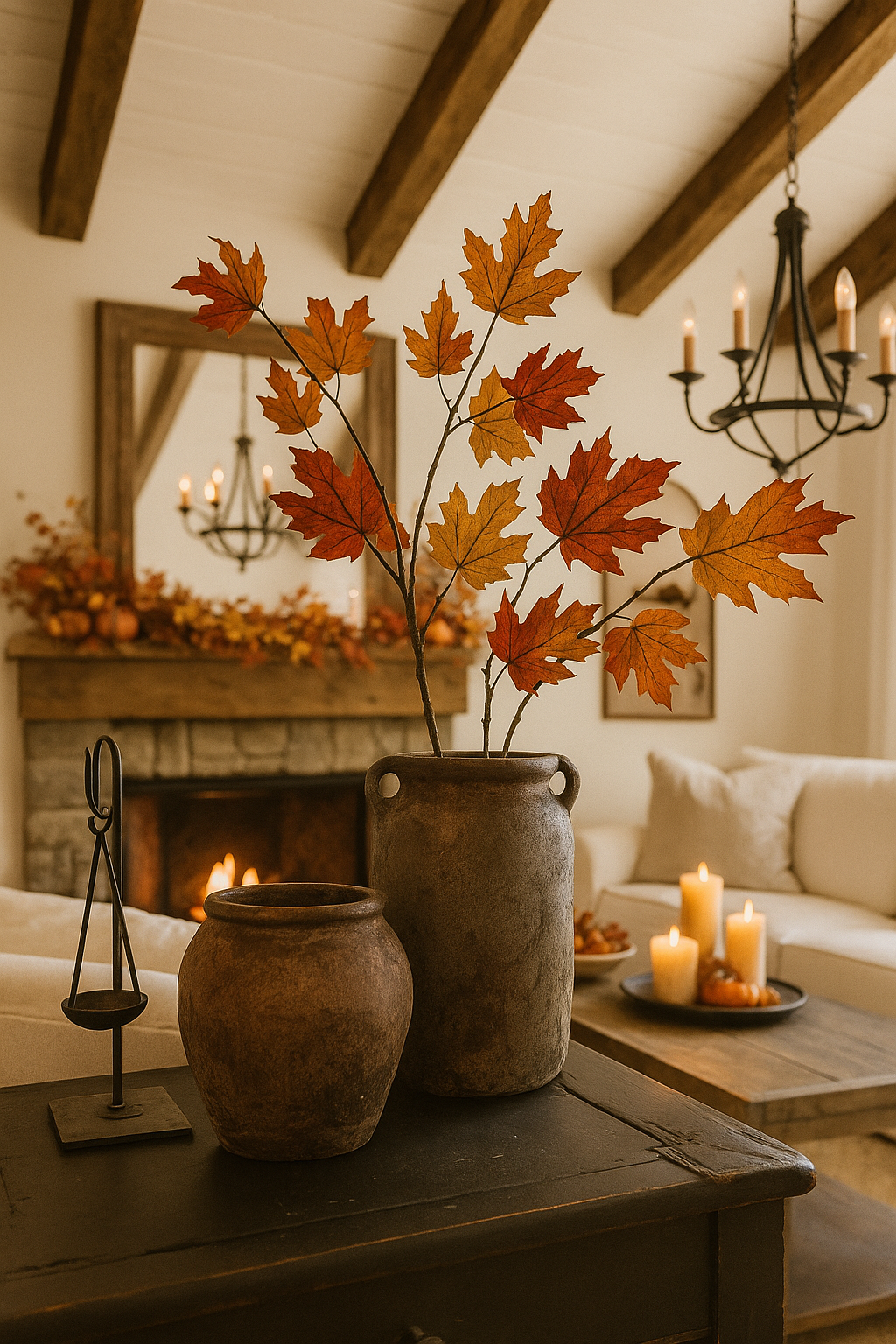 Landelijke pot in donkerbruin