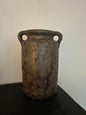 Rustieke bruine aardewerk vaas