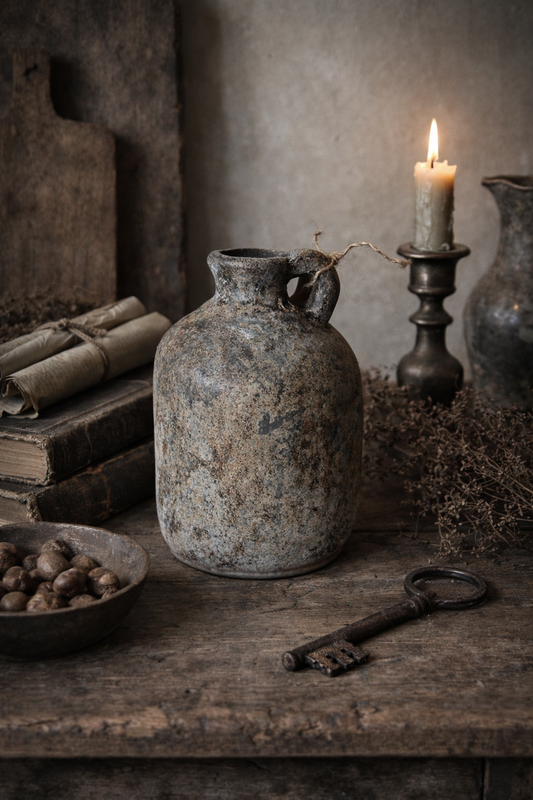 Kleine vaas met oor – Donkerbruin