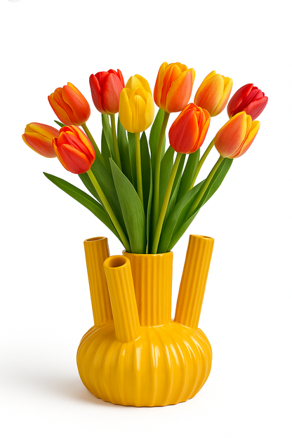 Felipe Tulpenvaas - H27 x Ø20 cm - Keramiek - Geel