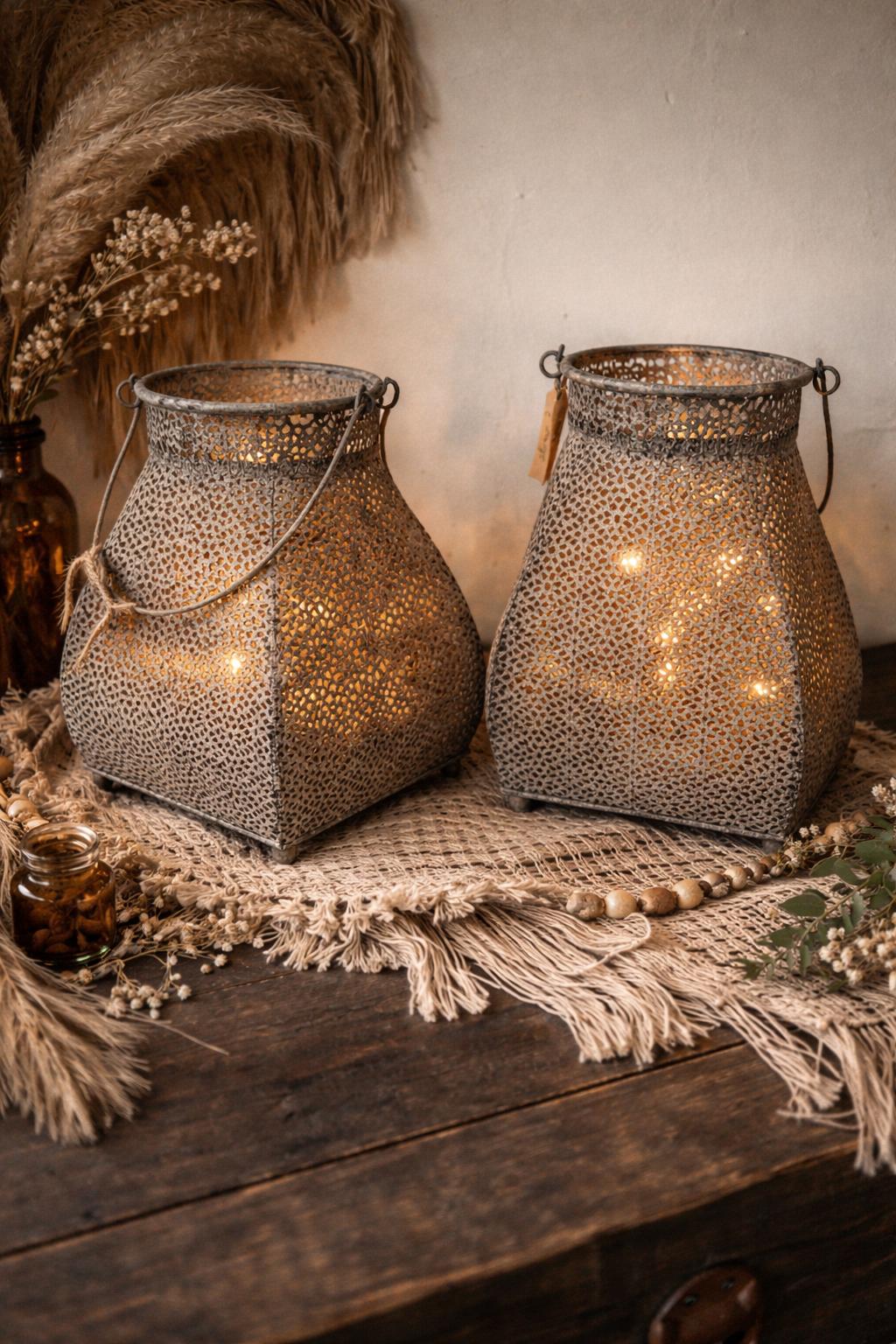 Metalen windlichten – Boho Ibiza stijl
