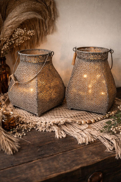 Metalen windlichten – Boho Ibiza stijl