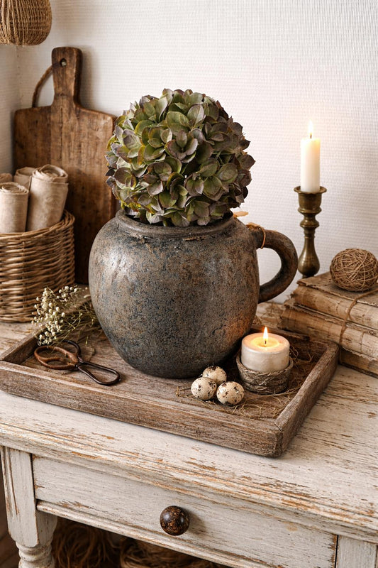 Grote pot / vaas met oor – grijs