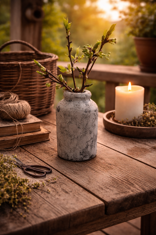 Kleine lichtgrijze vaasje