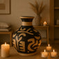 Vaas Natal terracotta zwart/wit