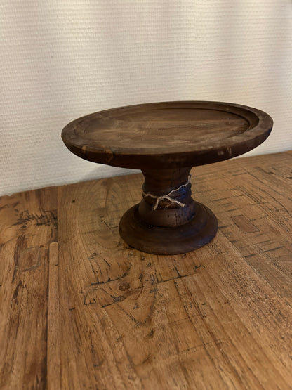 Donker houten taartplateau M