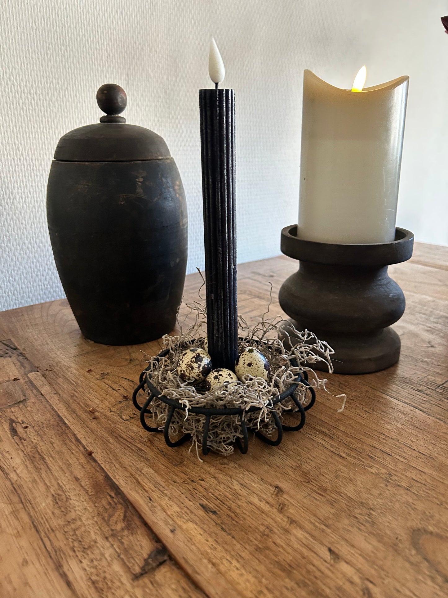 Metalen kandelaar zwart