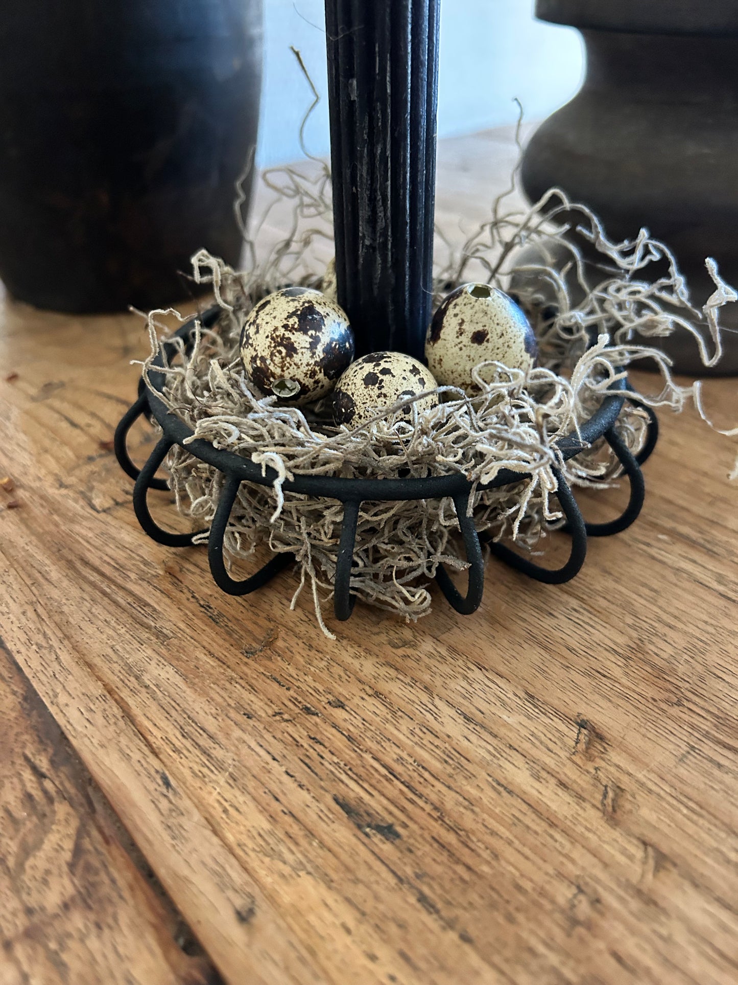 Metalen kandelaar zwart