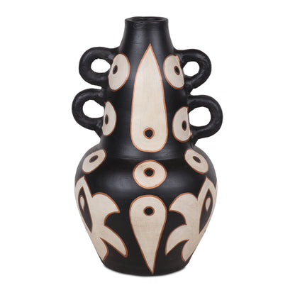 Vaas inheems terracotta dubbel oor