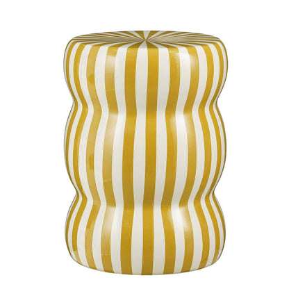 Skipper Bijzettafel - H44 x Ø32 cm - Keramiek - Crème, Oker