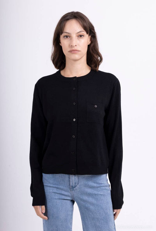 Trendy vest met borstzak en ronde halslijn Maat S-M / M-L